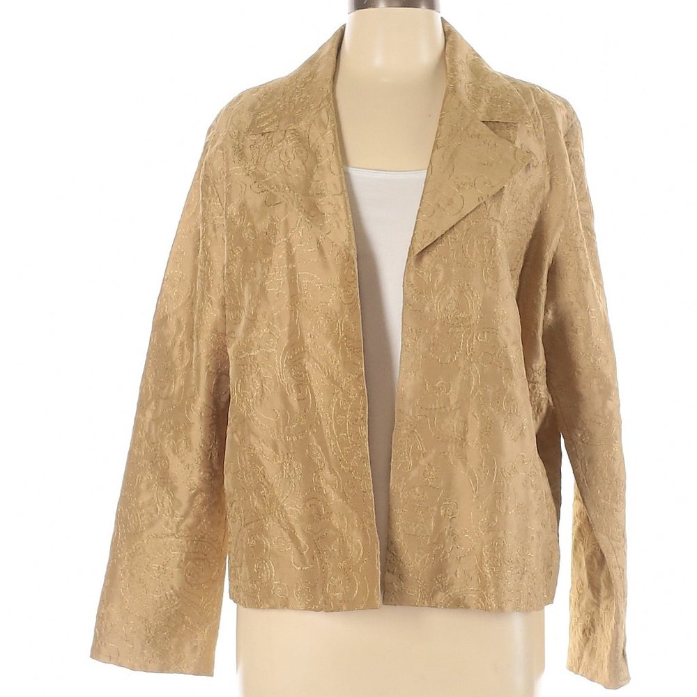 Chico's Gold Silk Jacket - Size 2